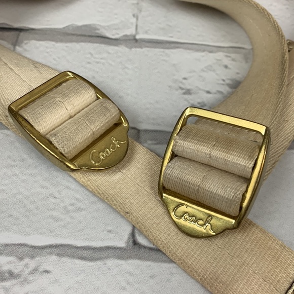 Coach Poppy Floral Fabric backpack Gold pink Medium Drawstring Adjustable Rare - Picture 12 of 17